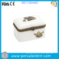 ceramic wedding gift white rounded edges design jewelry gift box